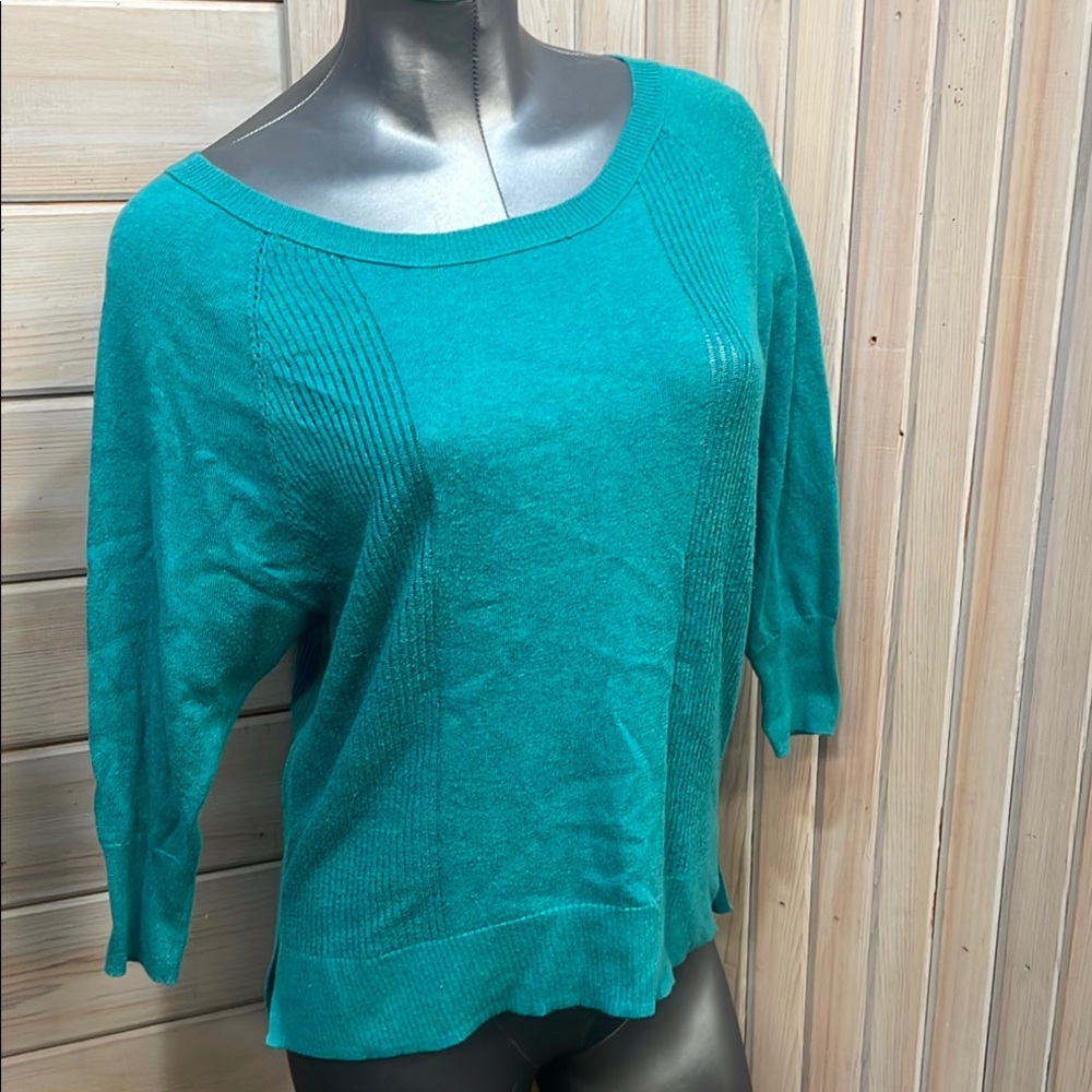 American Eagle Outfitters Teal Crew Neck Sweater Lightweight Knit